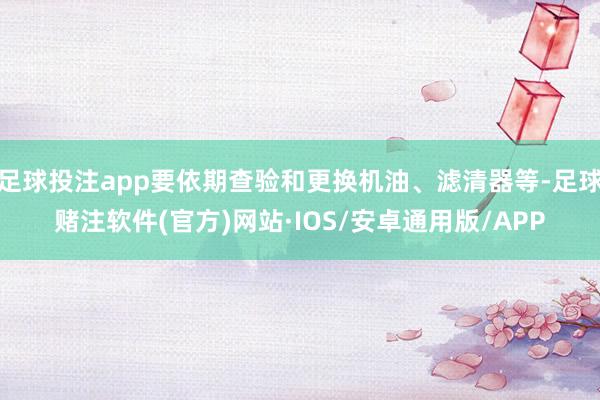 足球投注app要依期查验和更换机油、滤清器等-足球赌注软件(官方)网站·IOS/安卓通用版/APP