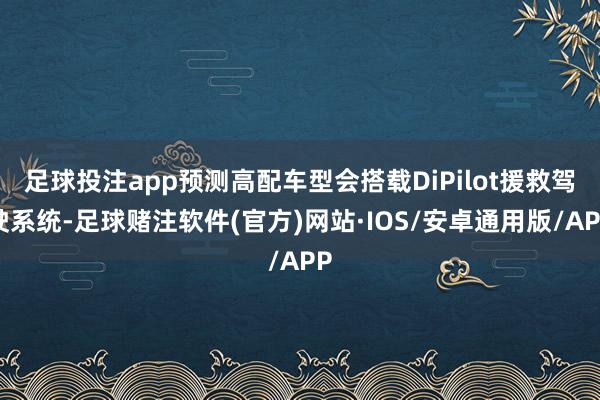 足球投注app预测高配车型会搭载DiPilot援救驾驶系统-足球赌注软件(官方)网站·IOS/安卓通用版/APP