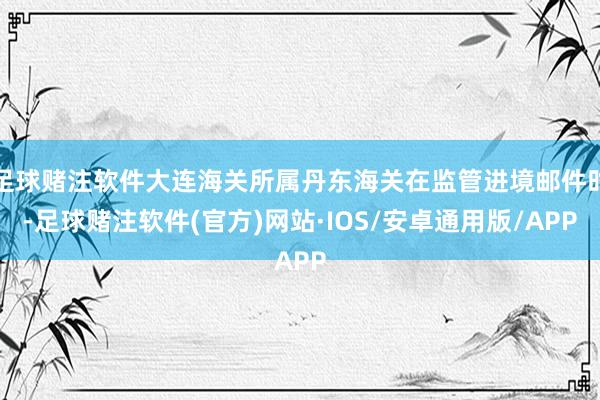 足球赌注软件大连海关所属丹东海关在监管进境邮件时-足球赌注软件(官方)网站·IOS/安卓通用版/APP