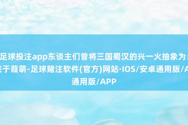 足球投注app东谈主们曾将三国蜀汉的兴一火抽象为：“兴于葭萌-足球赌注软件(官方)网站·IOS/安卓通用版/APP