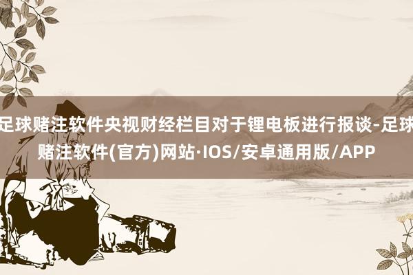 足球赌注软件央视财经栏目对于锂电板进行报谈-足球赌注软件(官方)网站·IOS/安卓通用版/APP