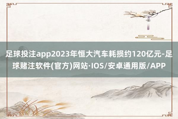 足球投注app2023年恒大汽车耗损约120亿元-足球赌注软件(官方)网站·IOS/安卓通用版/APP