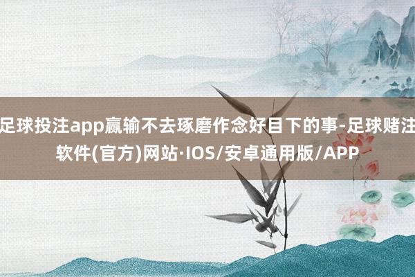 足球投注app赢输不去琢磨作念好目下的事-足球赌注软件(官方)网站·IOS/安卓通用版/APP