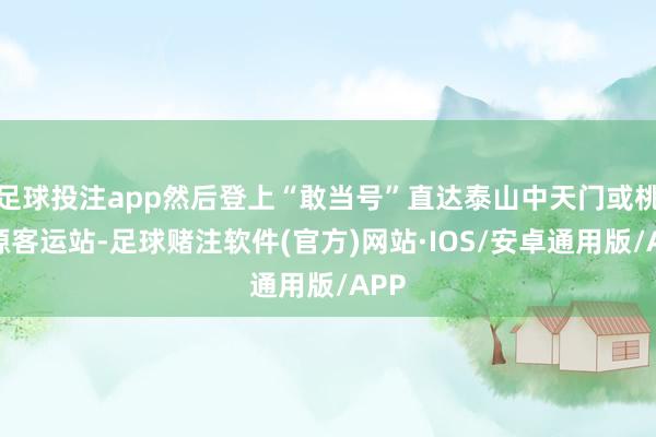 足球投注app然后登上“敢当号”直达泰山中天门或桃花源客运站-足球赌注软件(官方)网站·IOS/安卓通用版/APP