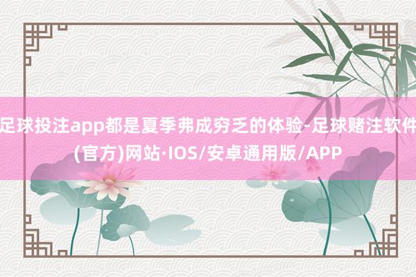 足球投注app都是夏季弗成穷乏的体验-足球赌注软件(官方)网站·IOS/安卓通用版/APP