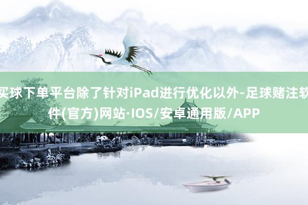 买球下单平台除了针对iPad进行优化以外-足球赌注软件(官方)网站·IOS/安卓通用版/APP