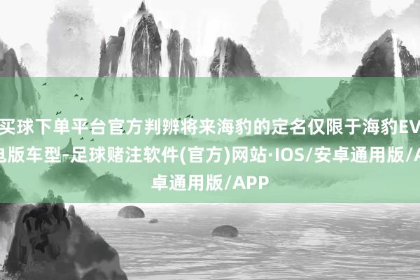 买球下单平台官方判辨将来海豹的定名仅限于海豹EV纯电版车型-足球赌注软件(官方)网站·IOS/安卓通用版/APP