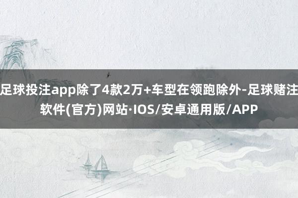 足球投注app除了4款2万+车型在领跑除外-足球赌注软件(官方)网站·IOS/安卓通用版/APP