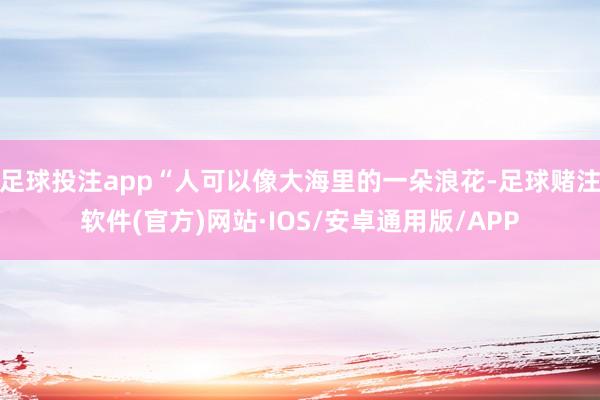 足球投注app“人可以像大海里的一朵浪花-足球赌注软件(官方)网站·IOS/安卓通用版/APP