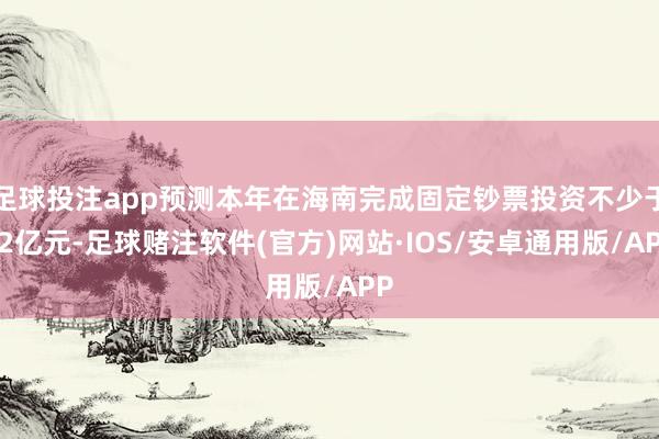 足球投注app预测本年在海南完成固定钞票投资不少于12亿元-足球赌注软件(官方)网站·IOS/安卓通用版/APP