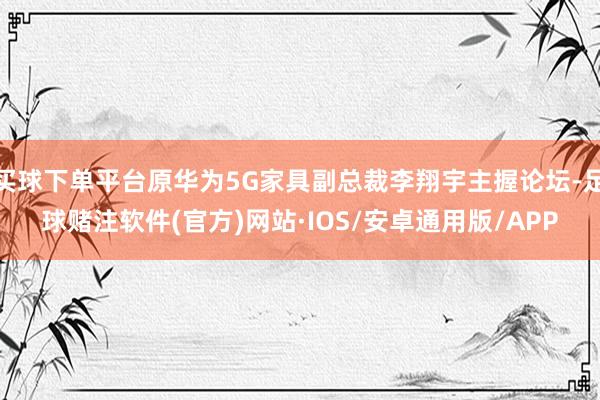 买球下单平台原华为5G家具副总裁李翔宇主握论坛-足球赌注软件(官方)网站·IOS/安卓通用版/APP