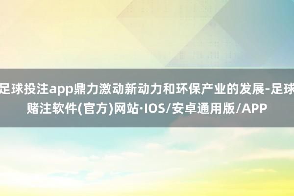 足球投注app鼎力激动新动力和环保产业的发展-足球赌注软件(官方)网站·IOS/安卓通用版/APP