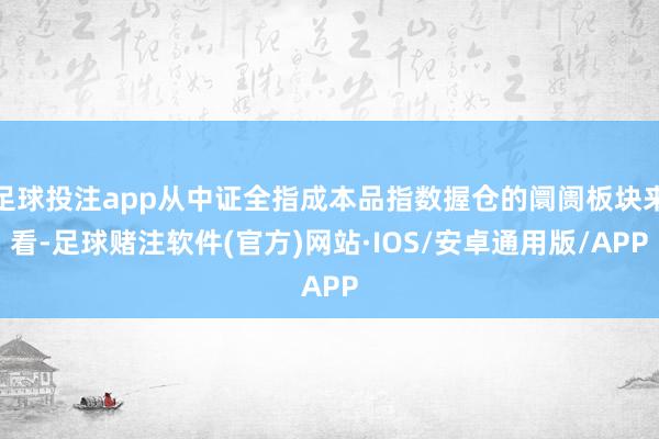 足球投注app从中证全指成本品指数握仓的阛阓板块来看-足球赌注软件(官方)网站·IOS/安卓通用版/APP