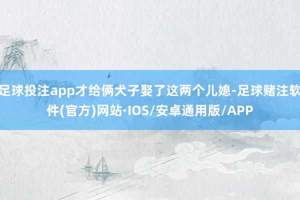 足球投注app才给俩犬子娶了这两个儿媳-足球赌注软件(官方)网站·IOS/安卓通用版/APP