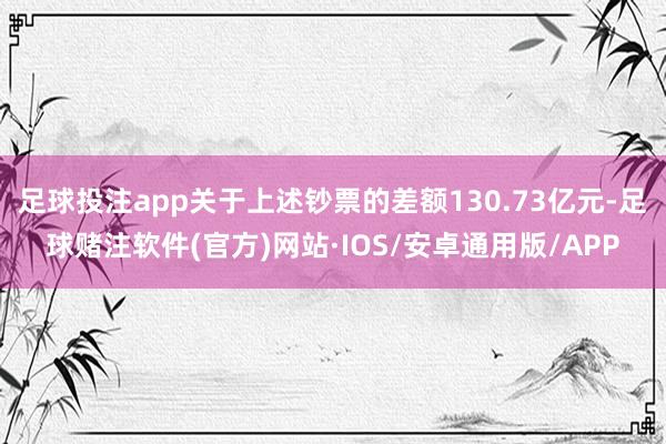 足球投注app关于上述钞票的差额130.73亿元-足球赌注软件(官方)网站·IOS/安卓通用版/APP