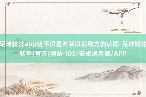 足球投注app这不仅是对我以前致力的认同-足球赌注软件(官方)网站·IOS/安卓通用版/APP