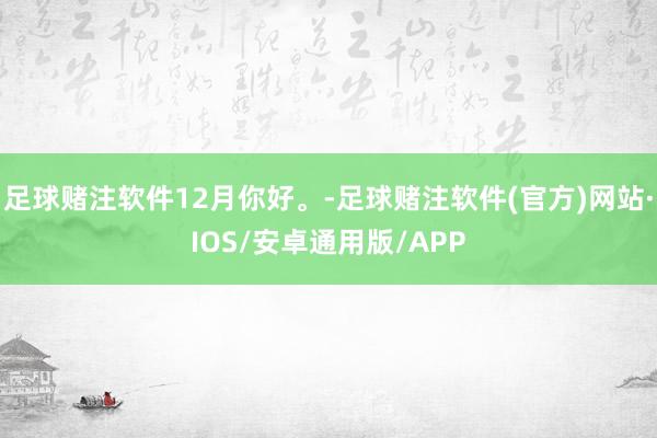 足球赌注软件12月你好。-足球赌注软件(官方)网站·IOS/安卓通用版/APP