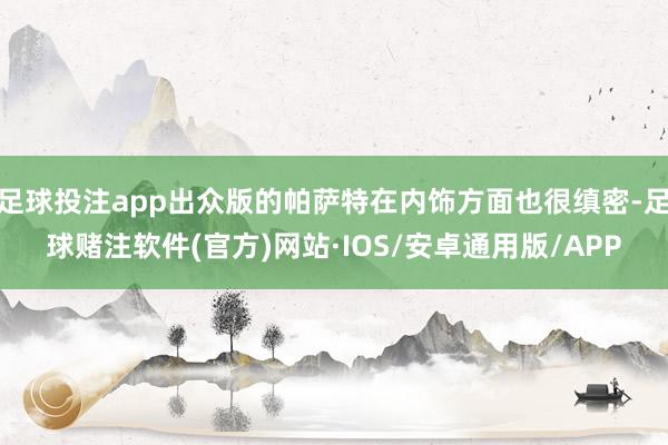 足球投注app出众版的帕萨特在内饰方面也很缜密-足球赌注软件(官方)网站·IOS/安卓通用版/APP