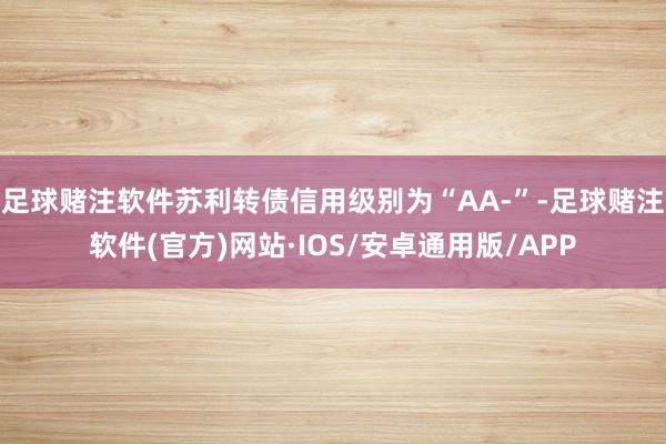 足球赌注软件苏利转债信用级别为“AA-”-足球赌注软件(官方)网站·IOS/安卓通用版/APP