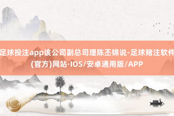 足球投注app该公司副总司理陈丕锦说-足球赌注软件(官方)网站·IOS/安卓通用版/APP