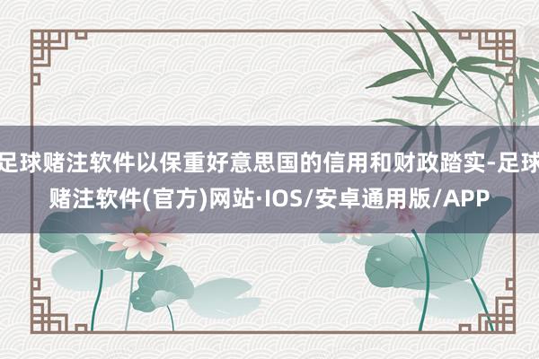 足球赌注软件以保重好意思国的信用和财政踏实-足球赌注软件(官方)网站·IOS/安卓通用版/APP