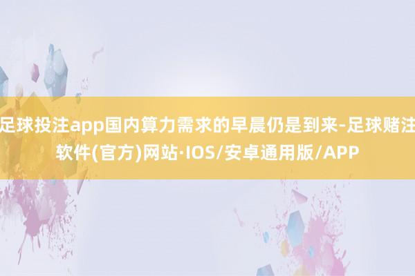 足球投注app国内算力需求的早晨仍是到来-足球赌注软件(官方)网站·IOS/安卓通用版/APP