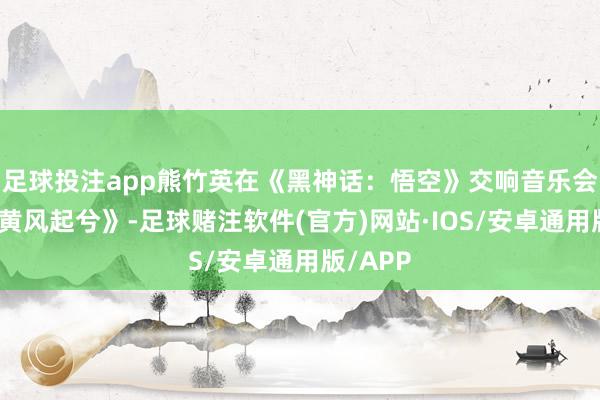 足球投注app熊竹英在《黑神话：悟空》交响音乐会饰演《黄风起兮》-足球赌注软件(官方)网站·IOS/安卓通用版/APP