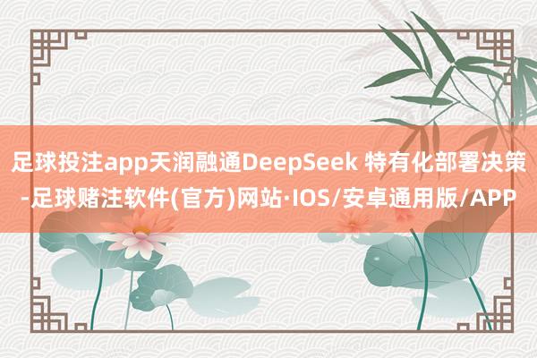 足球投注app天润融通DeepSeek 特有化部署决策-足球赌注软件(官方)网站·IOS/安卓通用版/APP